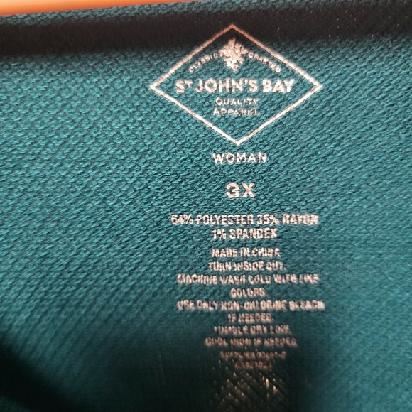 St. John Bay Women's Plus‎ Size Pullover Teal Top Nwt Size 3x - Picture 2 of 6